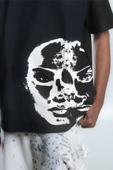 Masked Face - Black Oversized T-Shirt