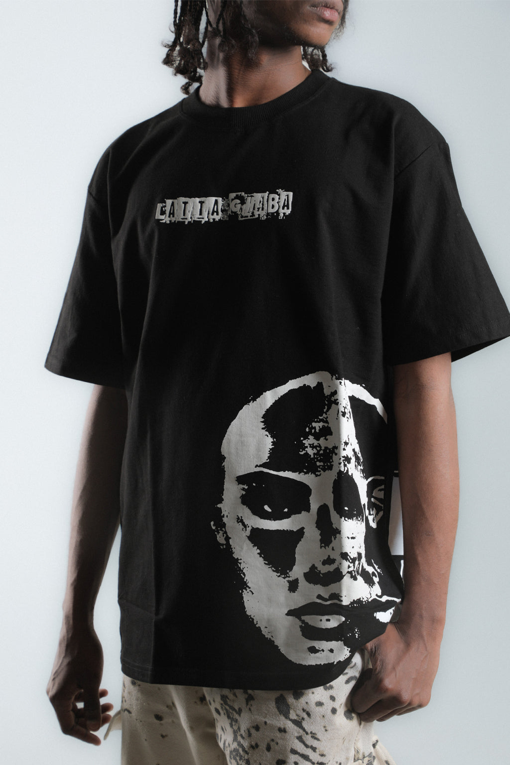 Masked Face - Black Oversized T-Shirt