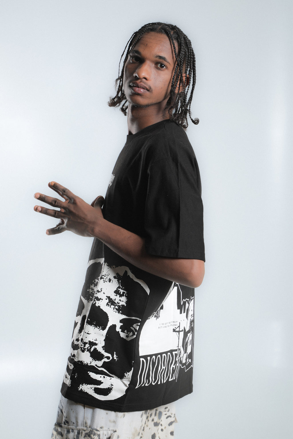 Masked Face - Black Oversized T-Shirt